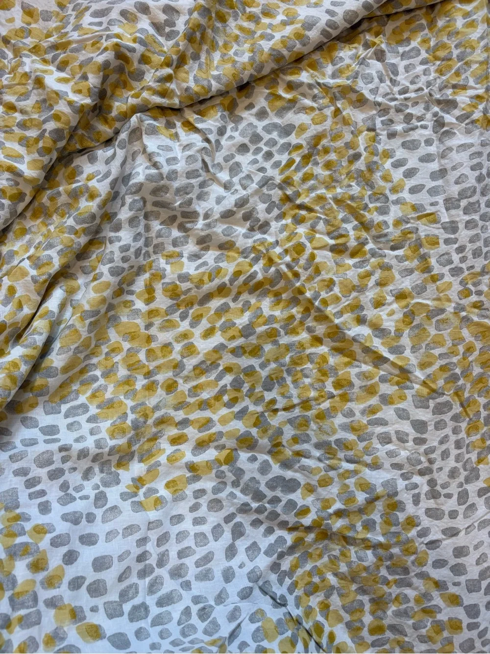 The Company Store Relaxed Linen King Duvet Cover + 2 Pillow Shams Yellow Grey